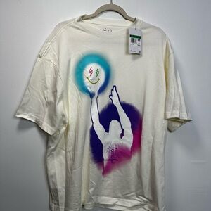 Jordan Cream Tee with Red Logo